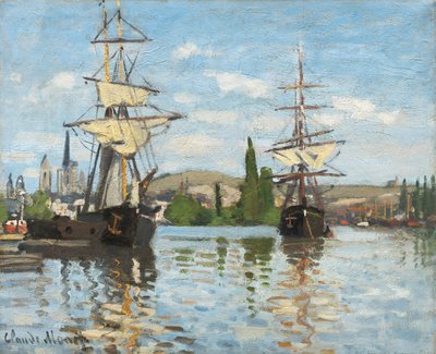 Ships Riding on the Seine at Rouen, 1872-73 by Claude Monet